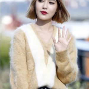 { COACH } Italian Mohair Colorblock Sweater- New (Paper tags removed)